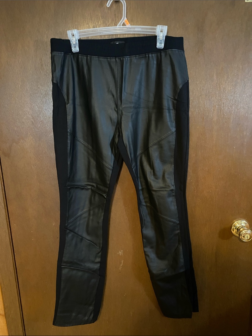 Cello Black Faux Leather Paneled Leggings